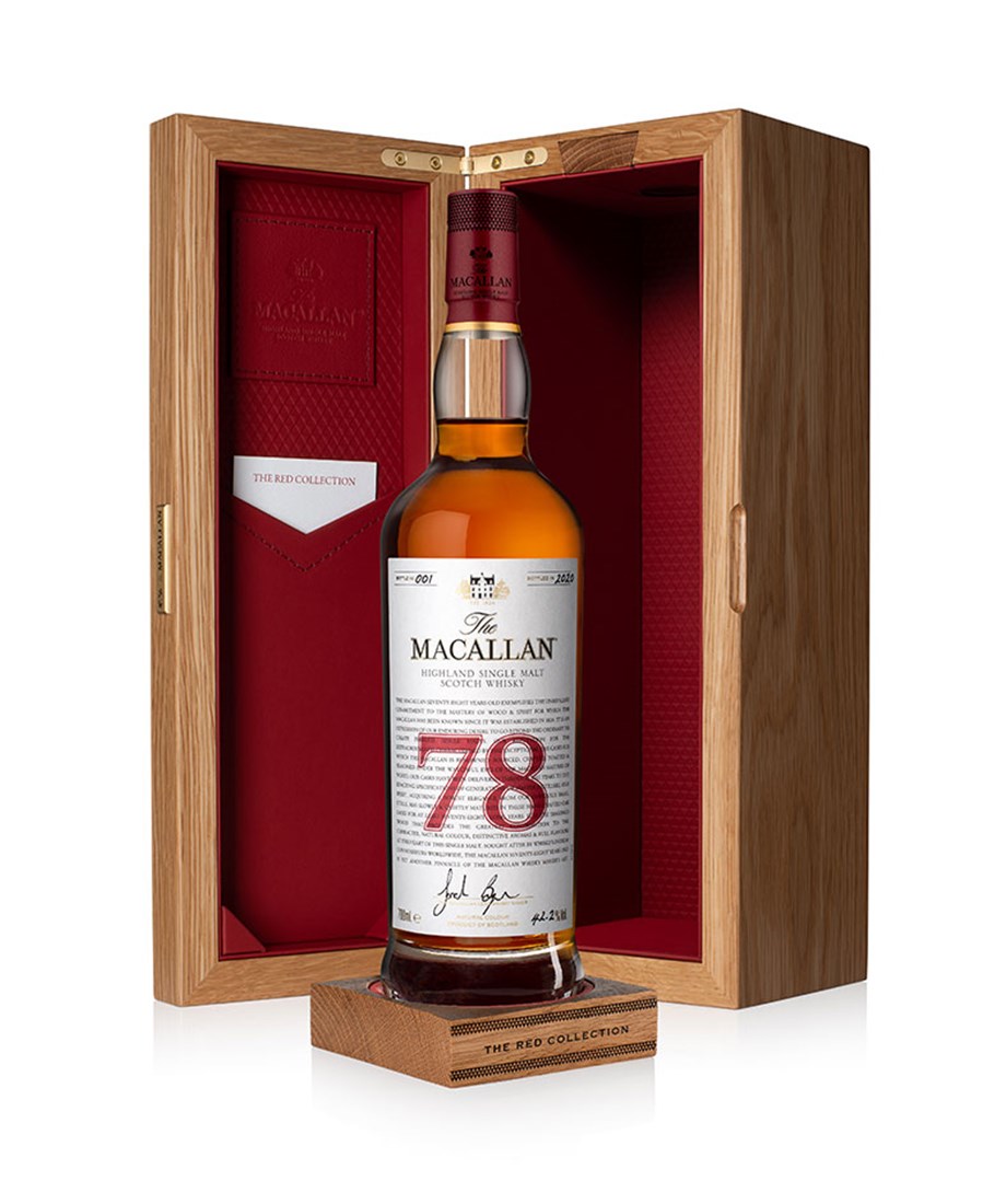A special box with red leather lining is included for each bottle in the collection. 